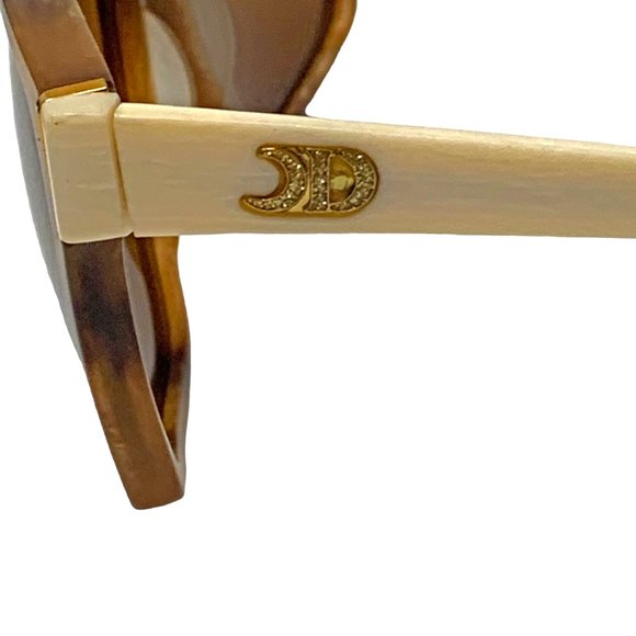 Vintage Catherine Deneuve CD 005 Brown Shield Shape Sunglasses - Picture 4 of 10